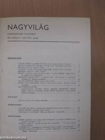 Nagyvilág 1971. január-december I-II.