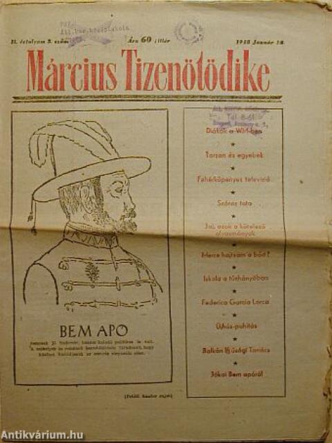 Március Tizenötödike 1948. január 16.