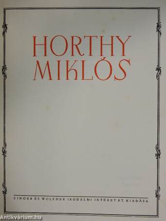 Horthy Miklós (Tiltólistás kötet)