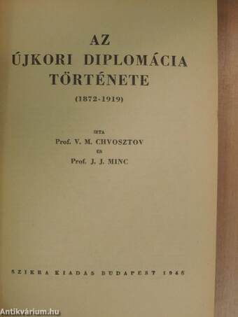 A diplomácia története 1872-1919