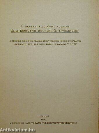 A modern filológiai kutatás és a könyvtári információs tevékenység