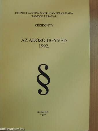 Az adózó ügyvéd 1992.