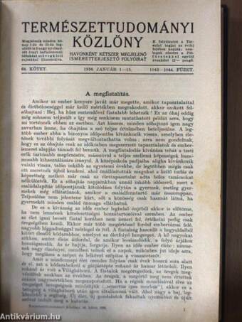 Természettudományi Közlöny 1936. január-december