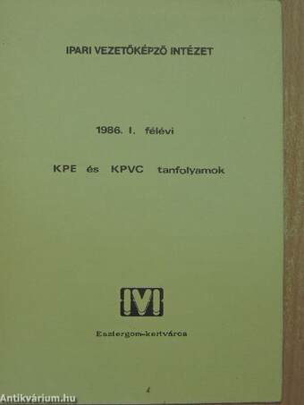 1986. I. félévi KPE és KPVC tanfolyamok 