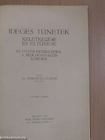 Ideges tünetek keletkezése és eltünése