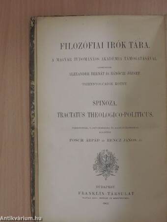 Spinoza, tractatus theologico-politicus