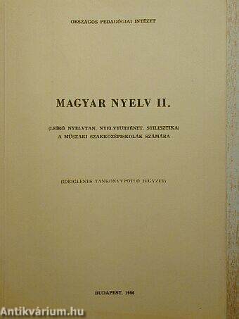 Magyar nyelv II.