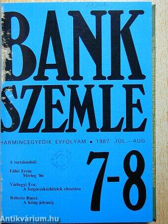 Bankszemle 1987. (nem teljes évfolyam)