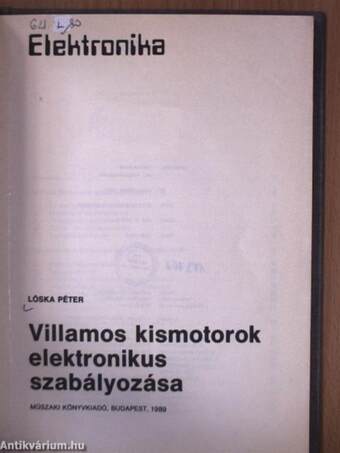 Villamos kismotorok elektronikus szabályozása