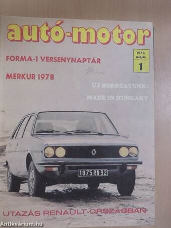 Autó-Motor 1978. január-június (fél évfolyam)