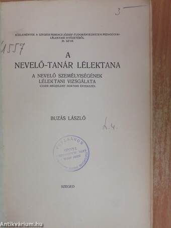 A nevelő-tanár lélektana