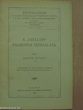 A "Szellem" filozófiai vizsgálata