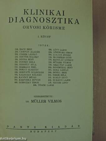 Klinikai diagnosztika I-II.