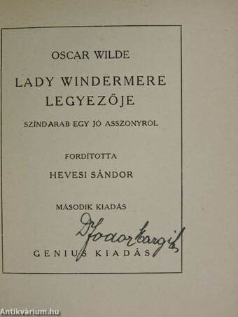 Lady Windermere legyezője