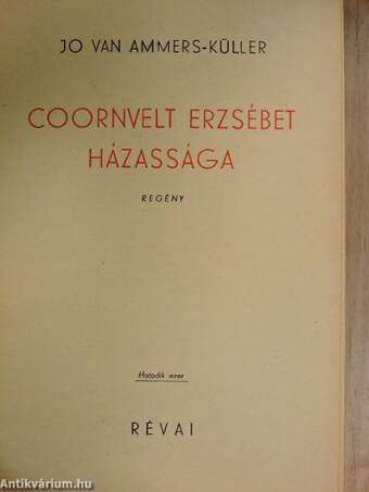 Coornvelt Erzsébet házassága