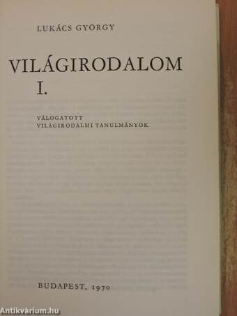 Világirodalom I-II.