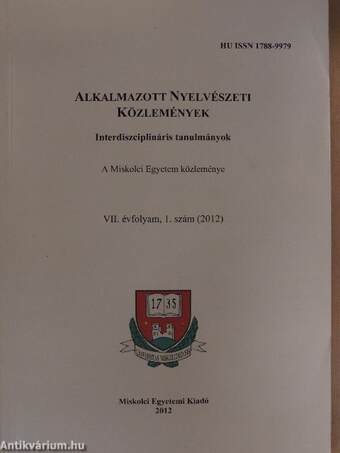 Alkalmazott Nyelvészeti Közlemények - Interdiszciplináris tanulmányok 2012/1.