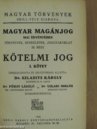 Kötelmi jog I-III.