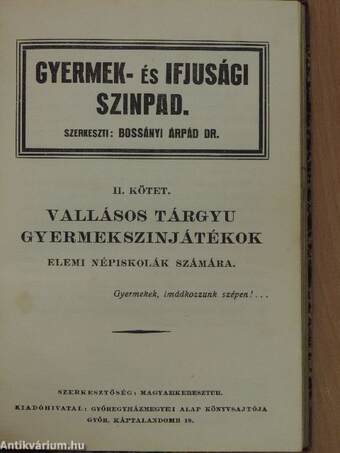 Gyermek- és ifjusági szinpad I-III.