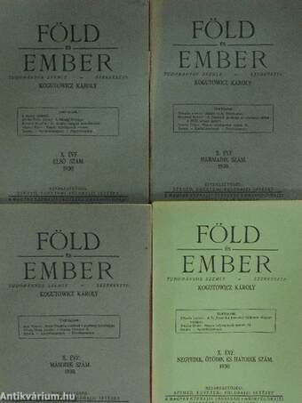 Föld és Ember 1930/1-6.