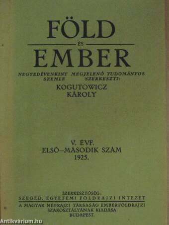 Föld és Ember 1925/1-4.