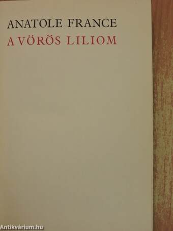 A vörös liliom