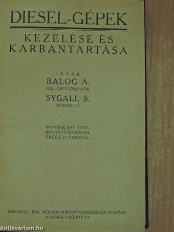 Diesel-gépek kezelése és karbantartása/Diesel-gépek szerkezete, müködése és szerelése