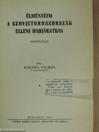 Élményeim a Szovjetoroszország elleni hadjáratban/Emlékeim a szovjet harctérről