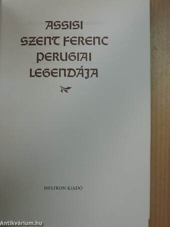 Assisi Szent Ferenc Perugiai Legendája