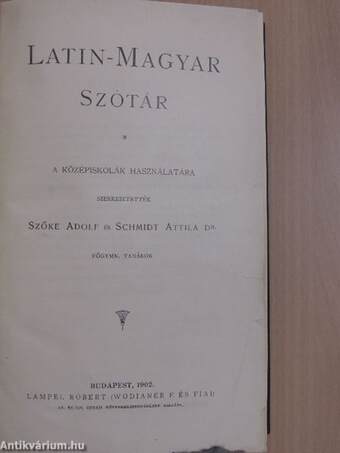 Latin-magyar szótár/Magyar-latin szótár