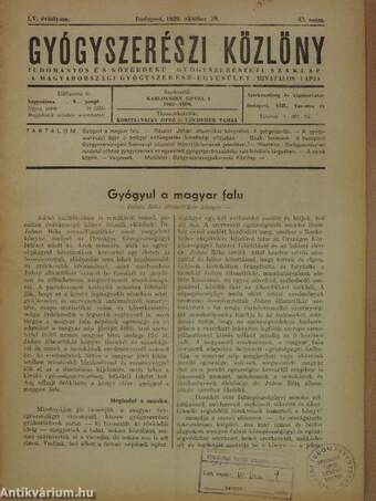 Gyógyszerészi Közlöny 1939. október 28.