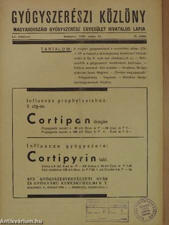 Gyógyszerészi Közlöny 1939. május 27.