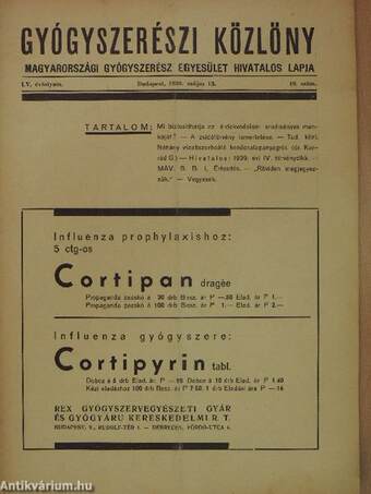 Gyógyszerészi Közlöny 1939. május 13.