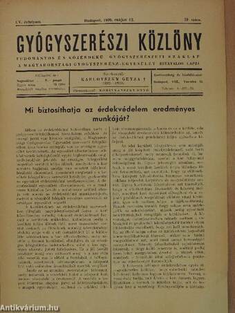 Gyógyszerészi Közlöny 1939. május 13.