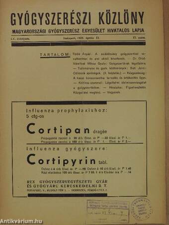 Gyógyszerészi Közlöny 1939. április 15.