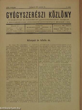 Gyógyszerészi Közlöny 1937. január 30.