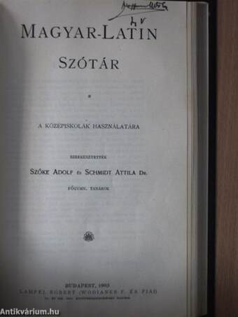 Latin-magyar szótár/Magyar-latin szótár