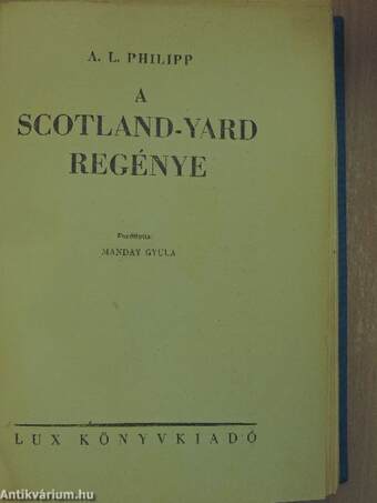 A Scotland-Yard regénye