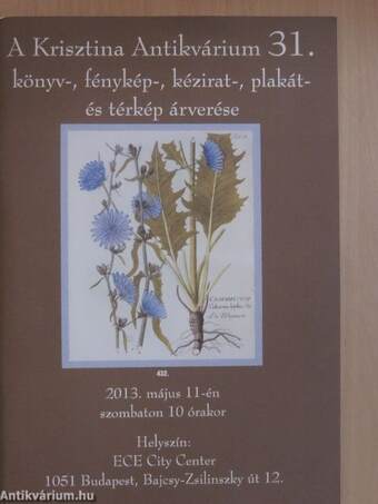 A Krisztina Antikvárium 31. könyv-, fénykép-, kézirat-, plakát- és térkép árverése