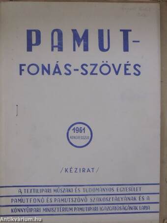 Pamut-Fonás-Szövés 1961. Kongresszus