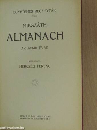 Mikszáth Almanach az 1911-ik évre