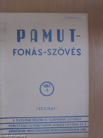 Pamut-Fonás-Szövés 1962/1.