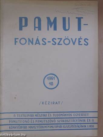 Pamut-Fonás-Szövés 1961/10.