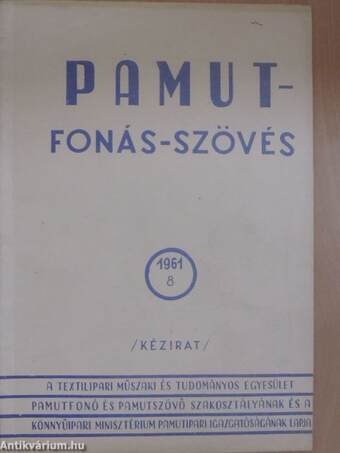 Pamut-Fonás-Szövés 1961/8.