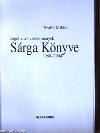 Jogellenes cselekmények Sárga Könyve 1968-2004