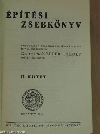 Építési Zsebkönyv II. (töredék)