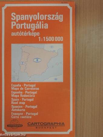 Spanyolország-Portugália autótérképe (térkép)