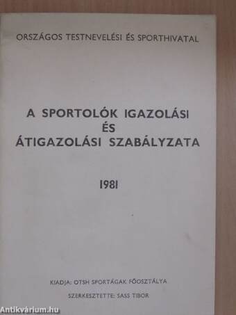 A sportolók igazolási és átigazolási szabályzata