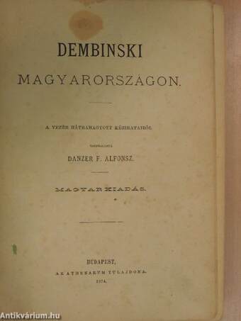 Dembinski Magyarországon