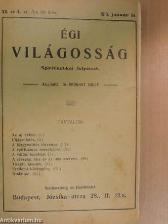 Égi világosság 1910. (nem teljes évfolyam)